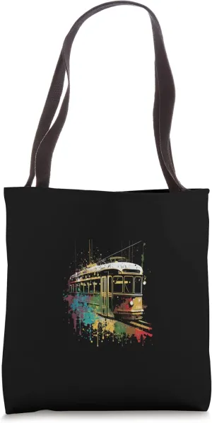 Streetcar Tramway Splash Art Streetcar Driver Tramway Tote Bag