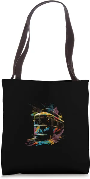 Streetcar Tramway Splash Art Streetcar Driver Tramway Tote Bag
