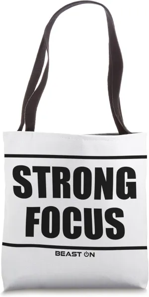 Strong Focus Beast On Fitness Gym Motivation Body Workout Tote Bag