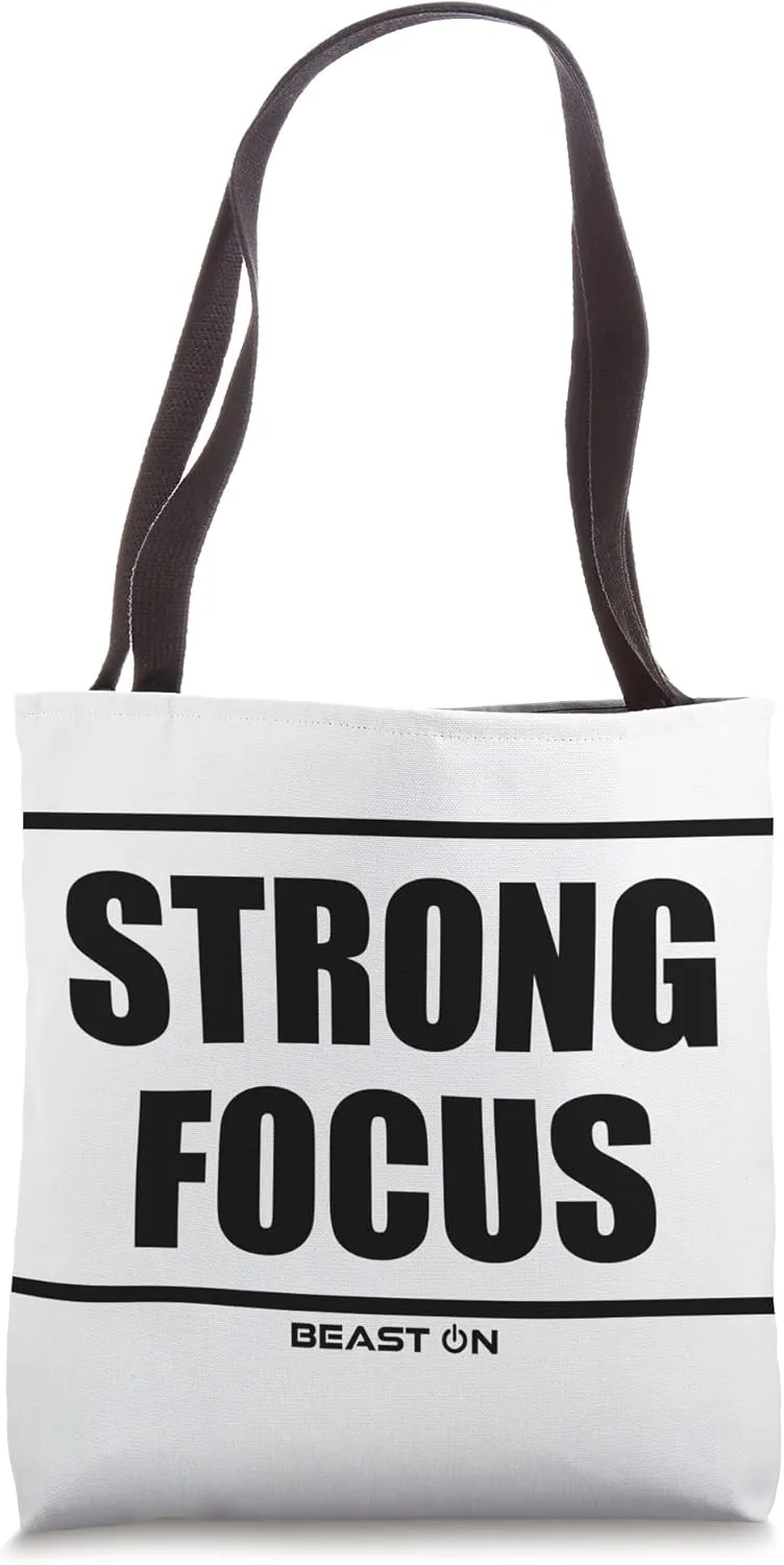 Strong Focus Beast On Fitness Gym Motivation Body Workout Tote Bag