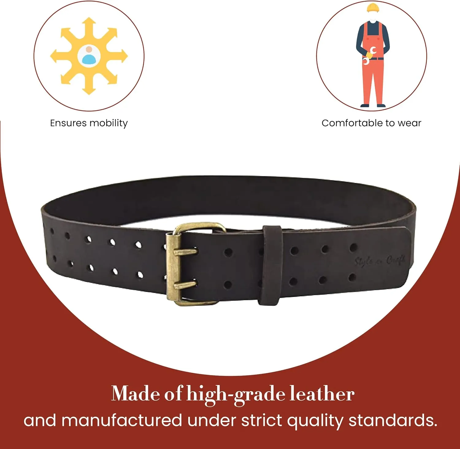 Style N Craft Work Belt, Durable and Rugged Belt