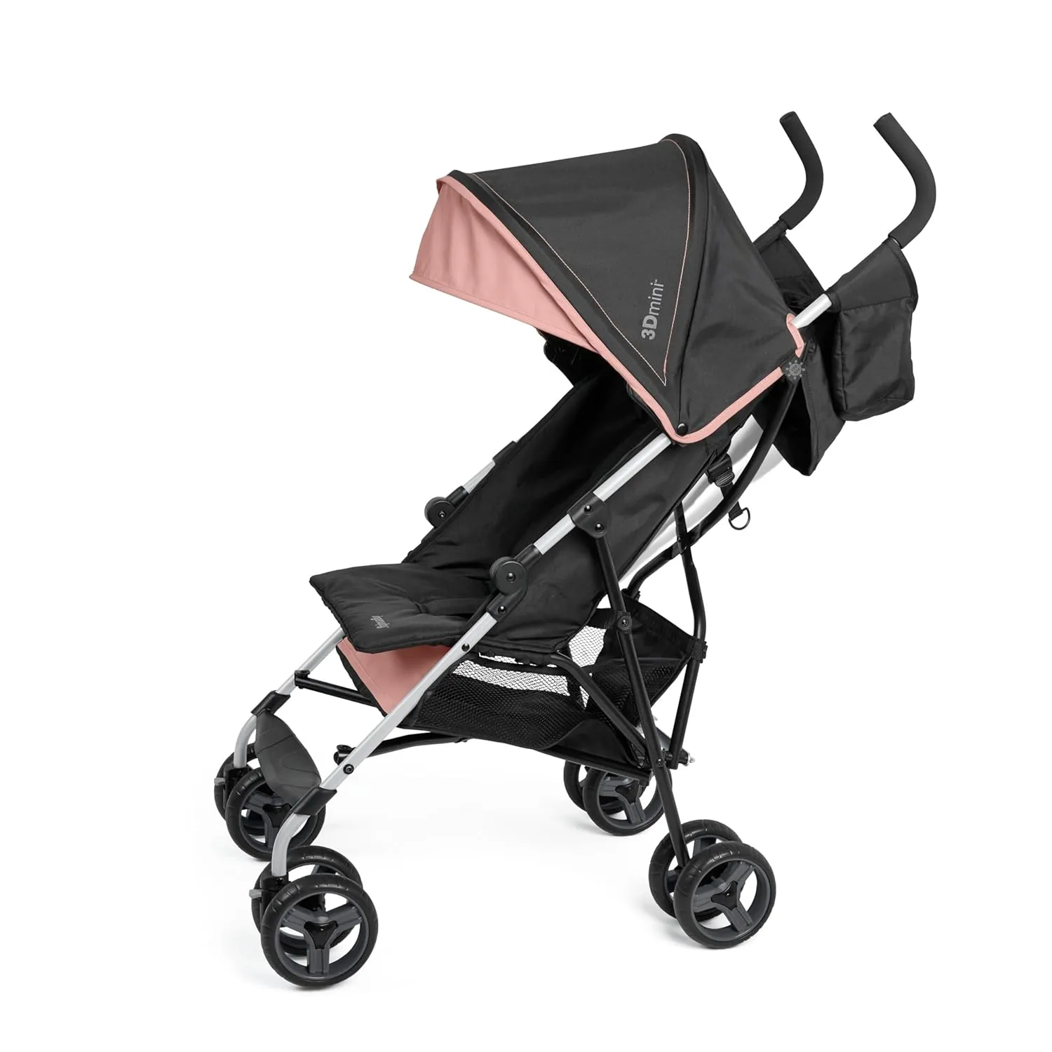 Summer by Ingenuity 3D Mini Convenience Stroller – Lightweight Stroller, Compact Fold, Multi-Position Recline, Canopy with Pop Out Sun Visor and More – Umbrella Stroller for Travel, Dusty Rose Pink