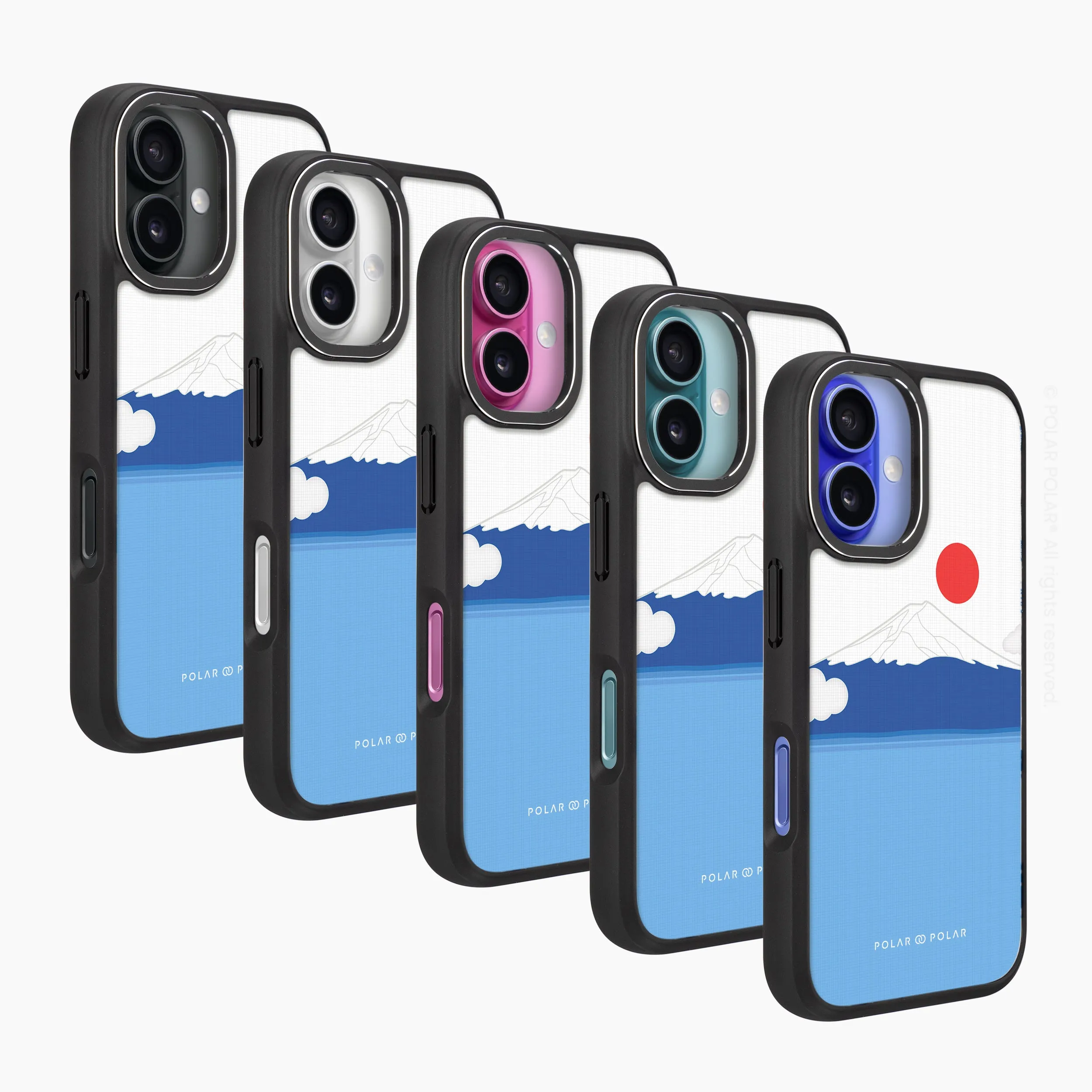 Summer Fujisan - iPhone 16 Frosted Black Bumper MagSafe Case