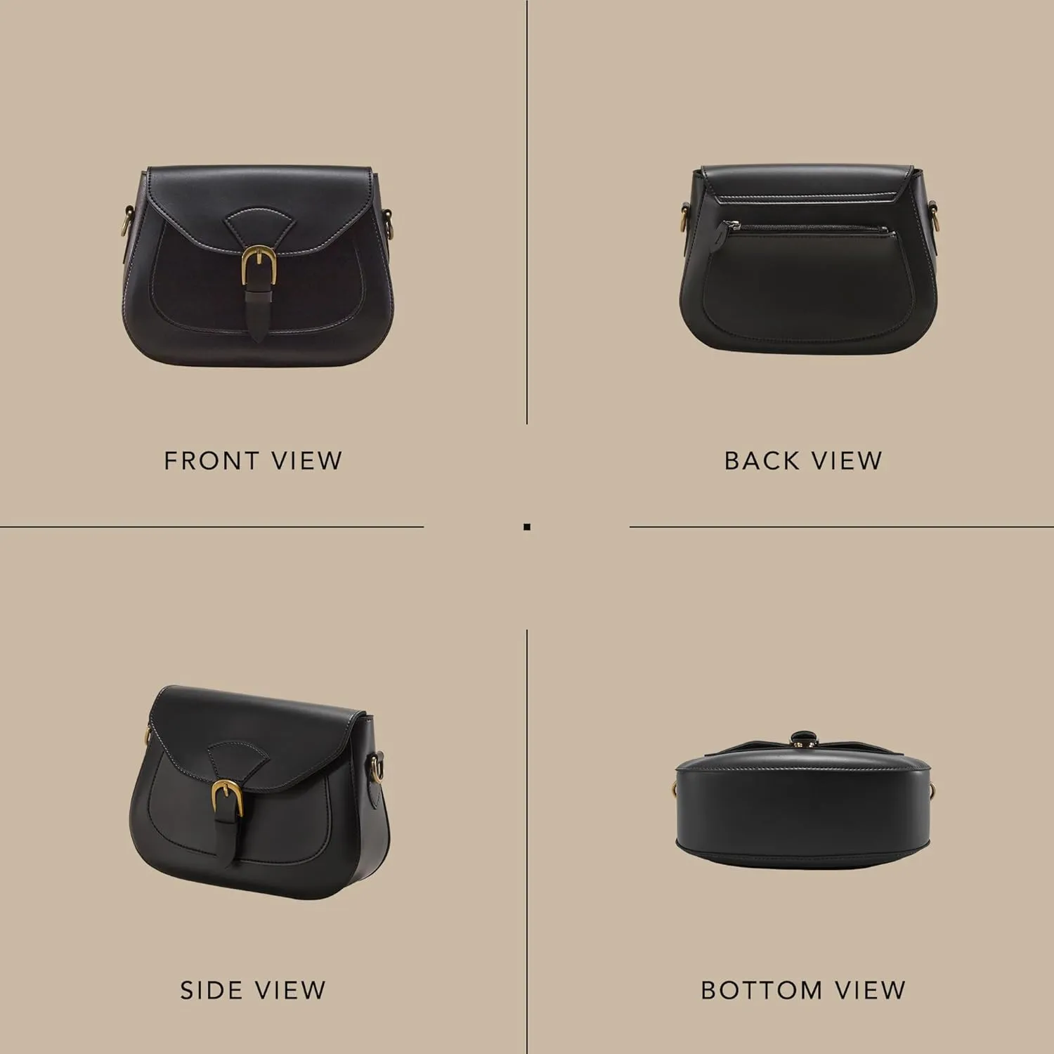 SUNLIGHT LEAVES Vintage Crossbody Saddle Bag For Women Vegan Leather Boho Retro Satchel Simple Handbag Casual Purse