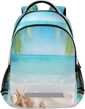 Sunny Beach Design Waterproof Backpack - Casual Outdoor Sports Daypack with Ergonomic Shoulder Straps#266