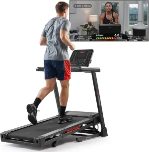 Sunny Health & Fitness Smart WiFi Treadmills – Compact, Foldable, Portable, Under Desk & Incline Options (Manual & Auto), Brushless Motor, & Bluetooth SunnyFit App, LED Display, Shock Absorption