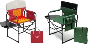 SUNNYFEEL Camping Directors Chair, Heavy Duty,Oversized Portable Folding Chair with Side Table, Pocket for Beach, Fishing,Trip,Picnic,Lawn,Concert Outdoor Foldable Camp Chairs