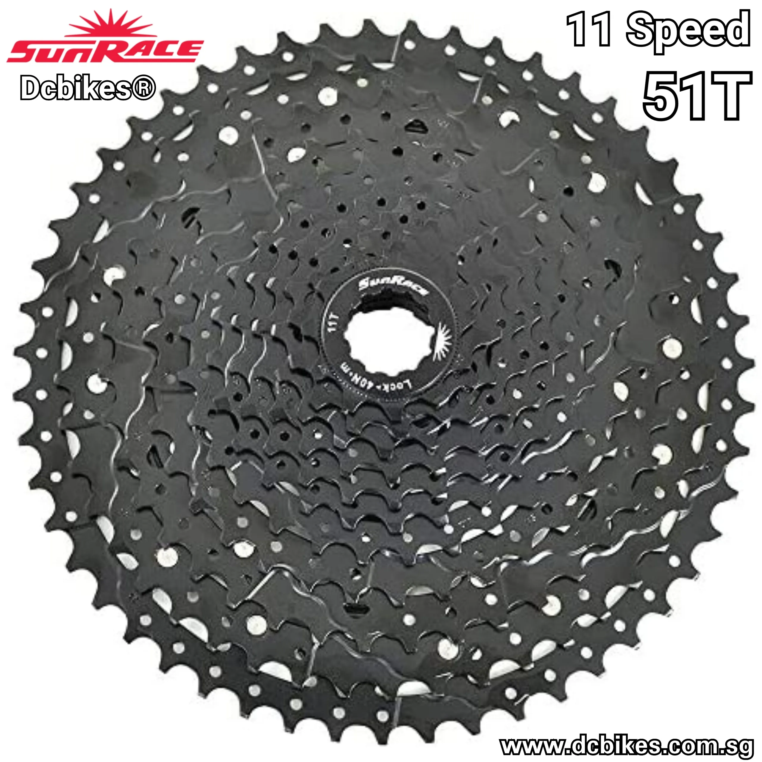 Sunrace 11 Speed 51T Wide Ratio Black Cassette CSMS8