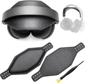 Super Wide Hexagon Genuine Leather Headband Strap with Foam Padding - Compatible with Audeze Maxwell Gaming Headset & Audeze MM-100 Professional Headphone, Premium Double-Sided Leather