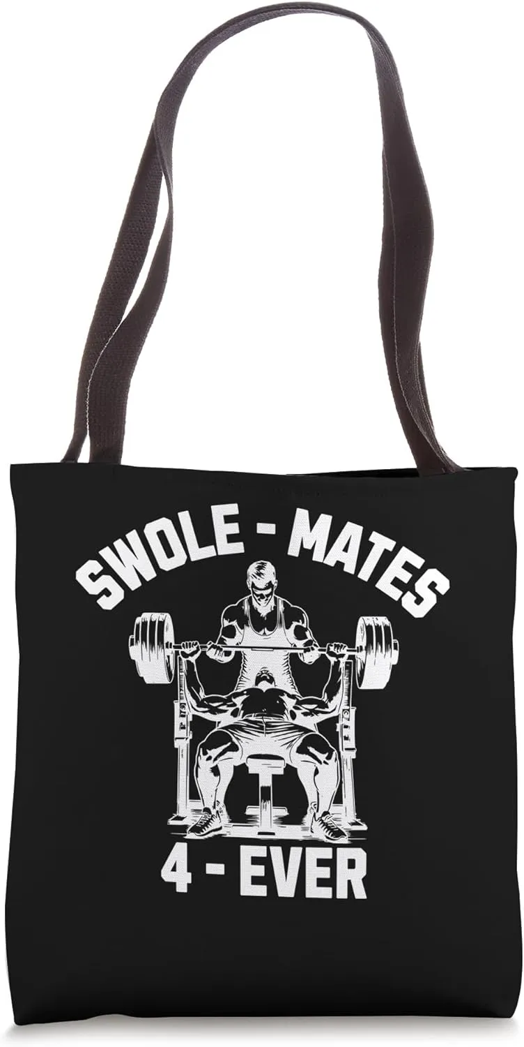 Swole-Mates 4-Ever | Funny Gym Partner Lifting Tote Bag