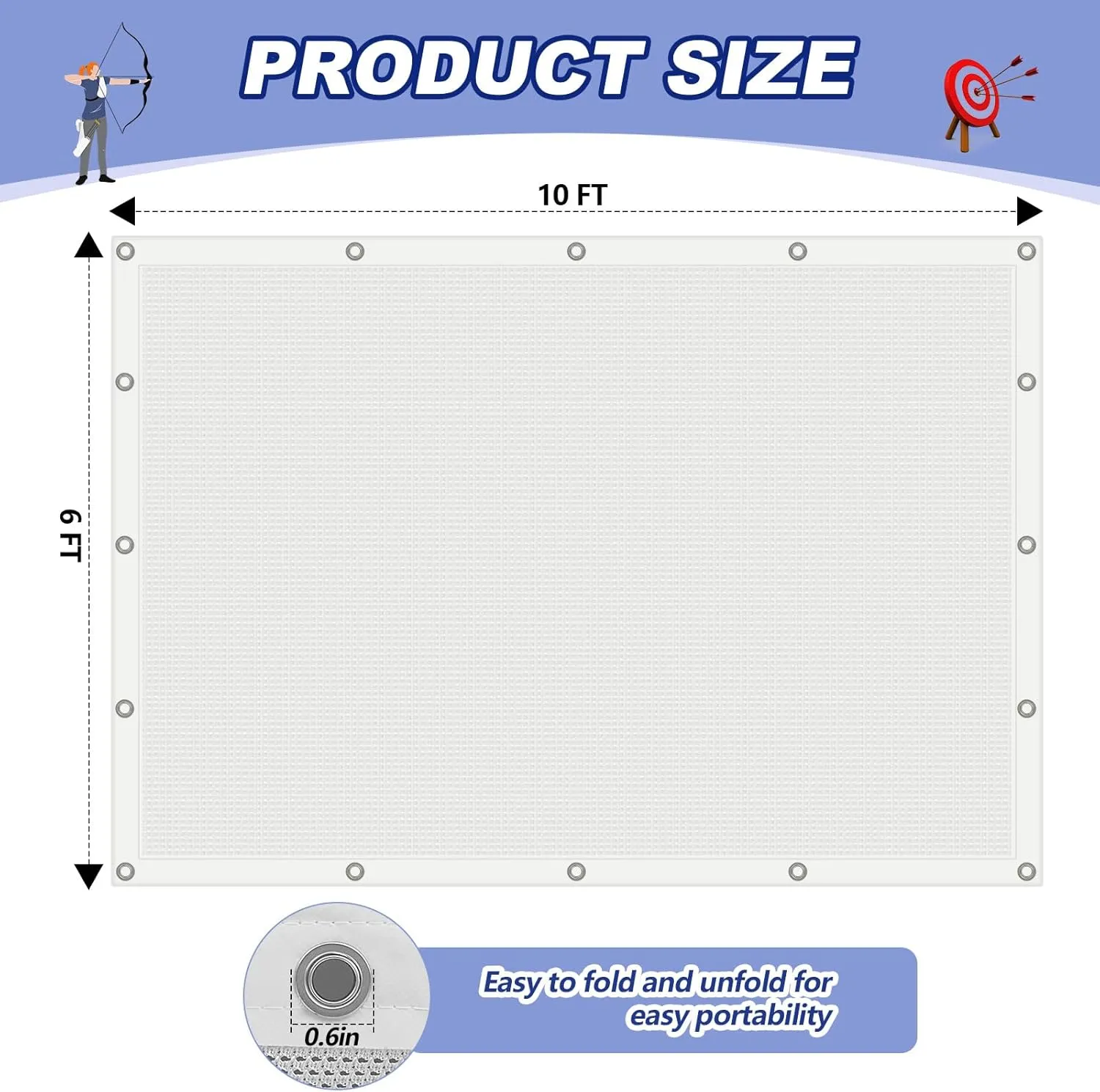 Syhood Archery Backstop Arrow Netting Backstop Target Block Heavy Duty Reinforced Archery Back Stop Reinforced Nets Accessories for Bow Backyard