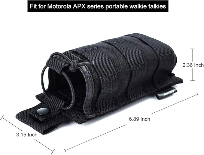 Tactical Universal Radio Holster/Radio Pouch Holder Case Bag Military Molle Radio Case for Pofung Motorola Midland CB Walkie Talkies Compatible with 5.11 Bags (Black) by LUITON