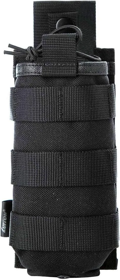 Tactical Universal Radio Holster/Radio Pouch Holder Case Bag Military Molle Radio Case for Pofung Motorola Midland CB Walkie Talkies Compatible with 5.11 Bags (Black) by LUITON