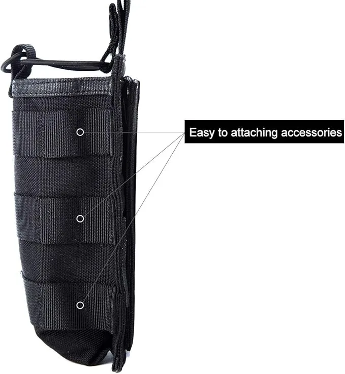 Tactical Universal Radio Holster/Radio Pouch Holder Case Bag Military Molle Radio Case for Pofung Motorola Midland CB Walkie Talkies Compatible with 5.11 Bags (Black) by LUITON