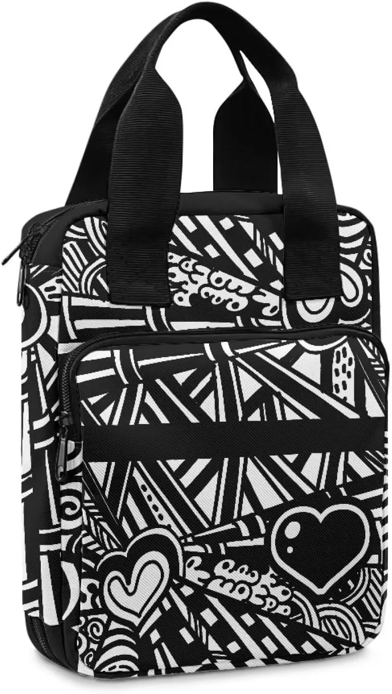 Talayituse Abstract Geometry Print Tote Bible Sleeve Bible Cover Bible Case for Women Girls Large Capacity Bible Holder with Portable Handle and Zipper Pocket
