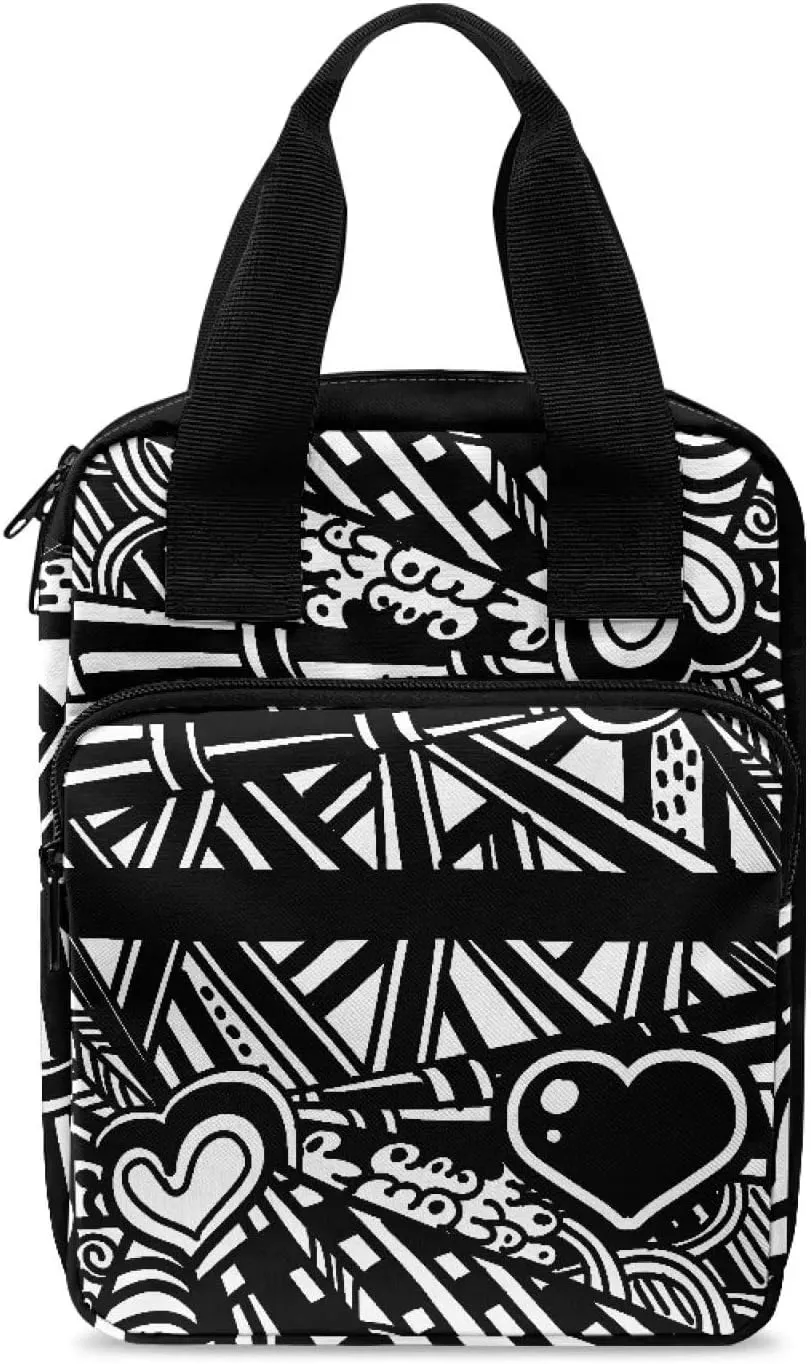Talayituse Abstract Geometry Print Tote Bible Sleeve Bible Cover Bible Case for Women Girls Large Capacity Bible Holder with Portable Handle and Zipper Pocket