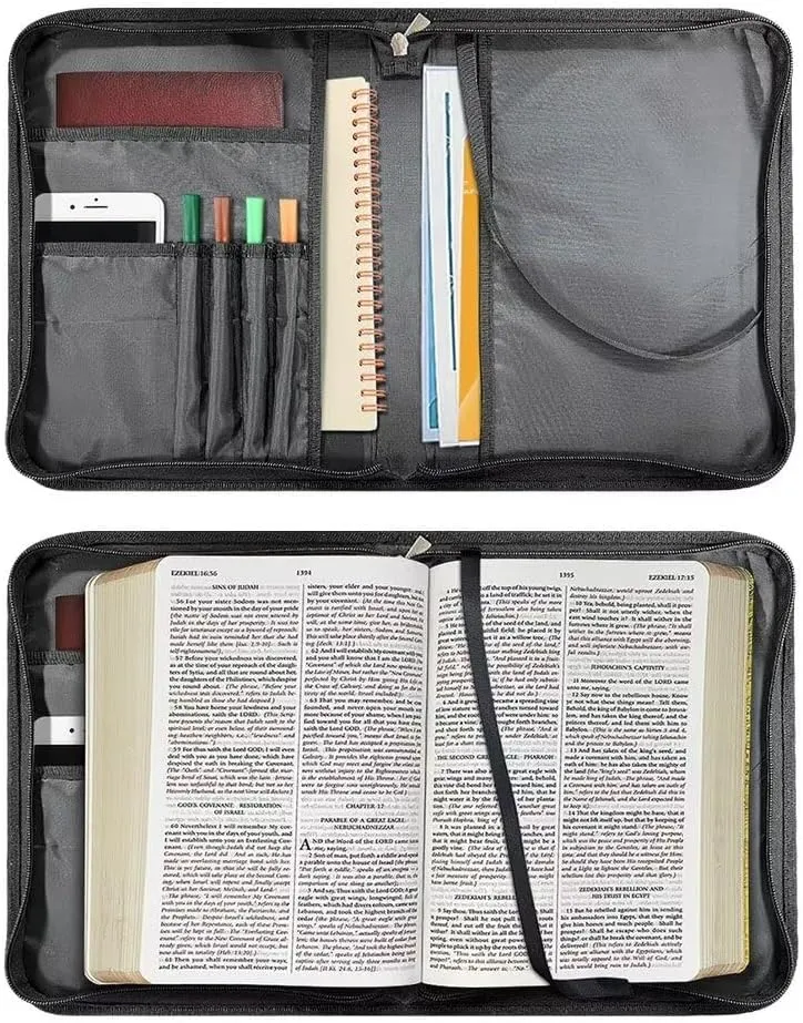Talayituse Boho Mandala Butterfly Print Bible Covers for Women Men PU Leather Bible Case Bible Bag Bible Accessories with Handle and Shoulder Strap Multi-Functional Bible Tote Bag for Kids, L
