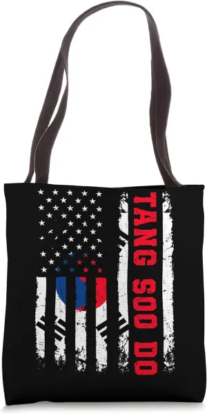 Tang Soo Do US Flag Vintage Korean Martial Arts Tote Bag