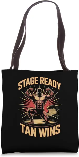 Tanning Bed Stage Ready Bodybuilders Fitness Men Tan Lovers Tote Bag