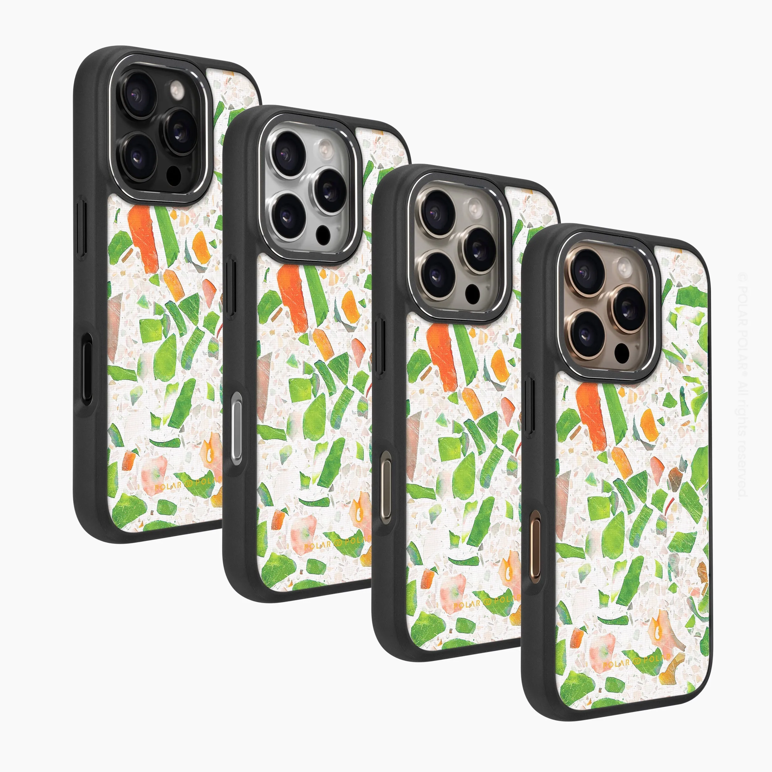 Terrazzo Green - iPhone 16 Pro Max Frosted Black Bumper MagSafe Case
