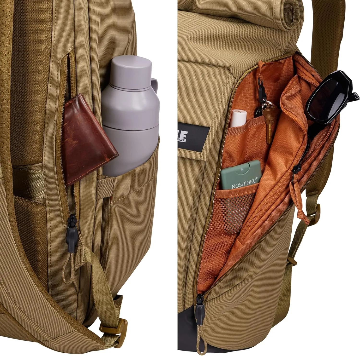 Thule Paramount 24L Backpack - Commuter Backpack with Padded Laptop Sleeve - Fits 16" laptops and 12" Tablets - Thoughtful Layout and Organization, Nutria