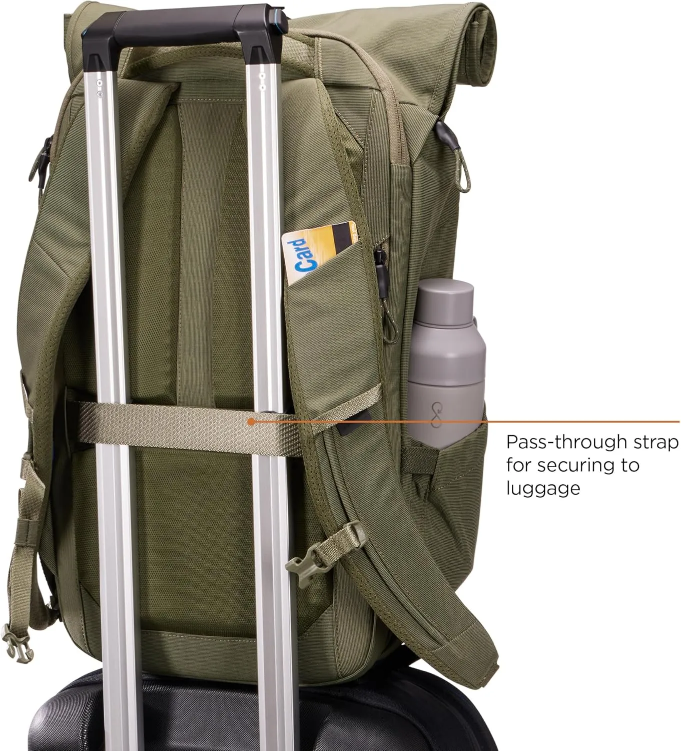Thule Paramount 24L Backpack - Commuter Backpack with Padded Laptop Sleeve - Fits 16" laptops and 12" Tablets - Thoughtful Layout and Organization, Soft Green