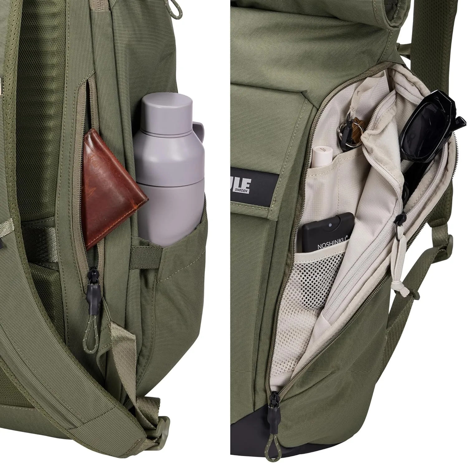 Thule Paramount 24L Backpack - Commuter Backpack with Padded Laptop Sleeve - Fits 16" laptops and 12" Tablets - Thoughtful Layout and Organization, Soft Green