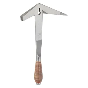 Tilers' Hammer, Slating & Roofing Hammer, Alloyed Special Steel Head, Leather Grip, Nail Puller, For Right-Handers, Made in Germany, 25 oz