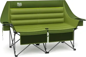 TIMBER RIDGE Double Camping Chair, Heavy Duty Outdoor Folding Camp Couch, Loveseat Camping Chairs Perfect for Campsites, Patio/Lawn, Soccer Games or Other Youth Sports, Supports 800 lbs