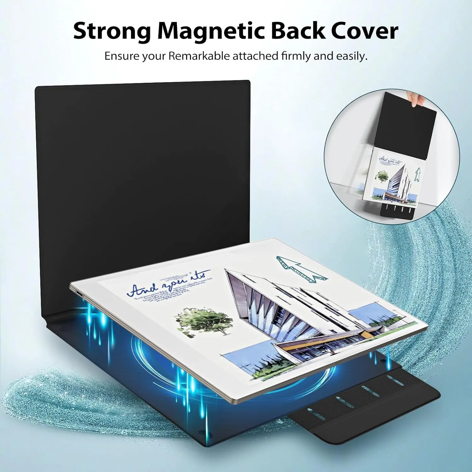 TiMOVO Magnetic Case for Remarkable Paper Pro 11.8 Inch 2024, Lightweight Book Folio Cover with Buckle Pen Clasp for Remarkable Paper Pro Color Tablet, Support Auto Wake/Sleep, Black Notebook
