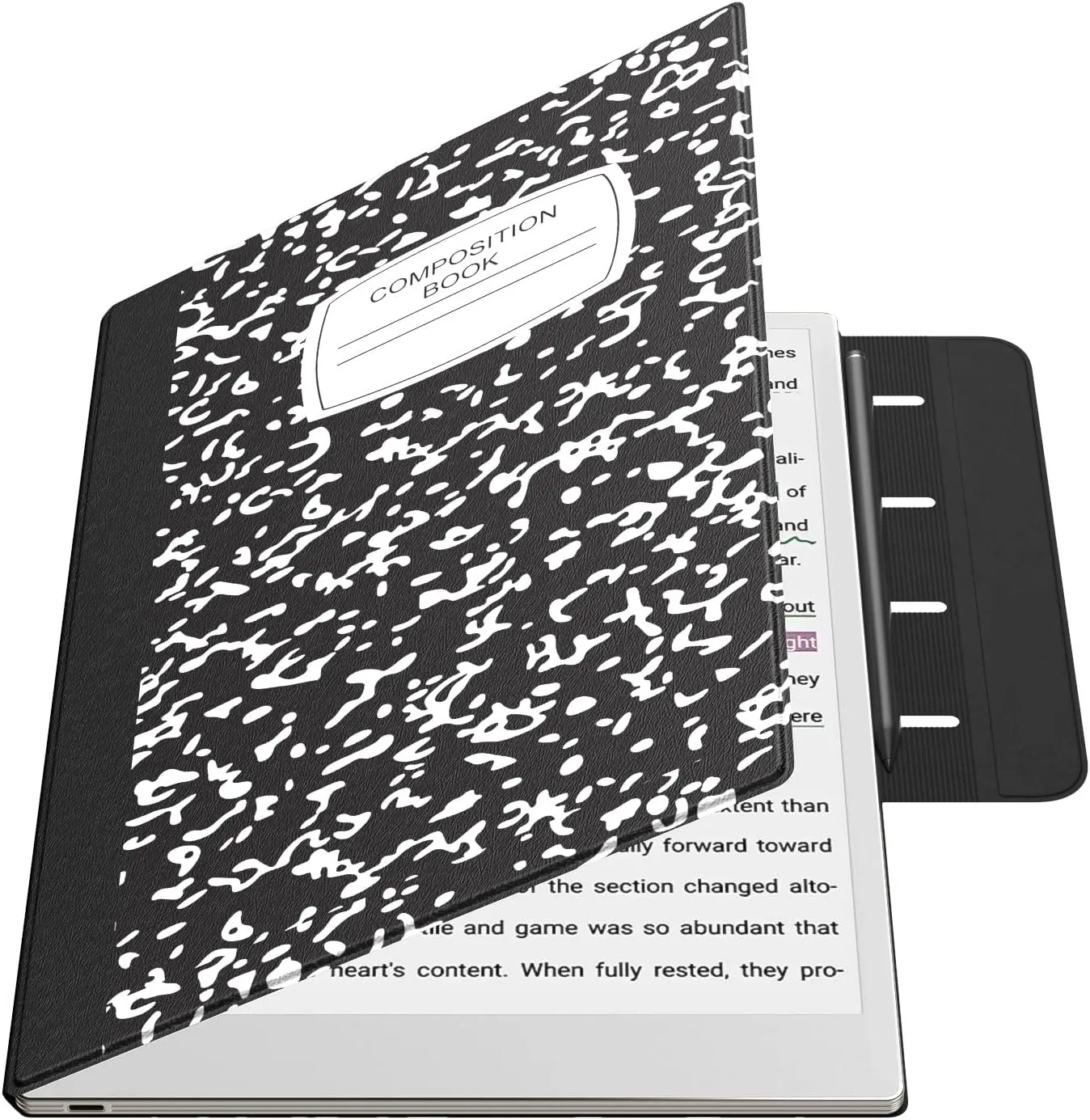 TiMOVO Magnetic Case for Remarkable Paper Pro 11.8 Inch 2024, Lightweight Book Folio Cover with Buckle Pen Clasp for Remarkable Paper Pro Color Tablet, Support Auto Wake/Sleep, Black Notebook