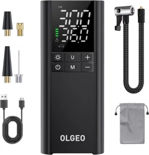 Tire Inflator Portable Air Compressor, 170PSI Cordless Air Pump, 4X Faster Air Compressor with Pressure Detection, One Click Smart Tire Pump for Car, Motorcycle, Bicycle and Ball
