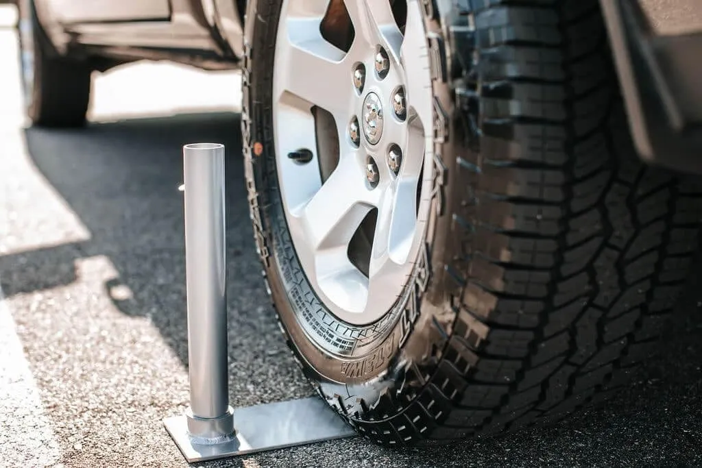 Tire Mount for Portable Flagpole, Large Diameter (2 -1/4")