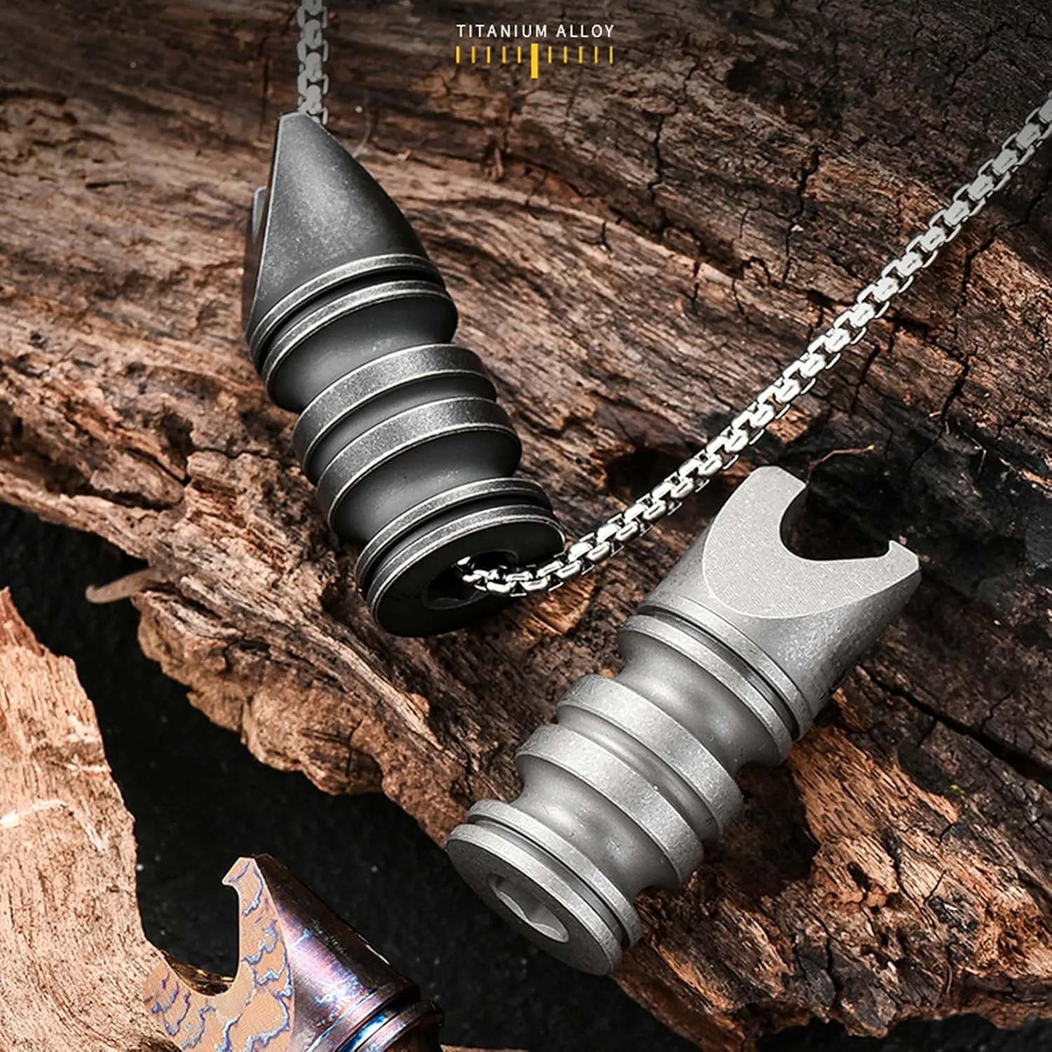 Titanium EDC Pry Bar Bottle Opener Multi Tool Knife Pendant with Hexagonal Wrench Function Lightweight
