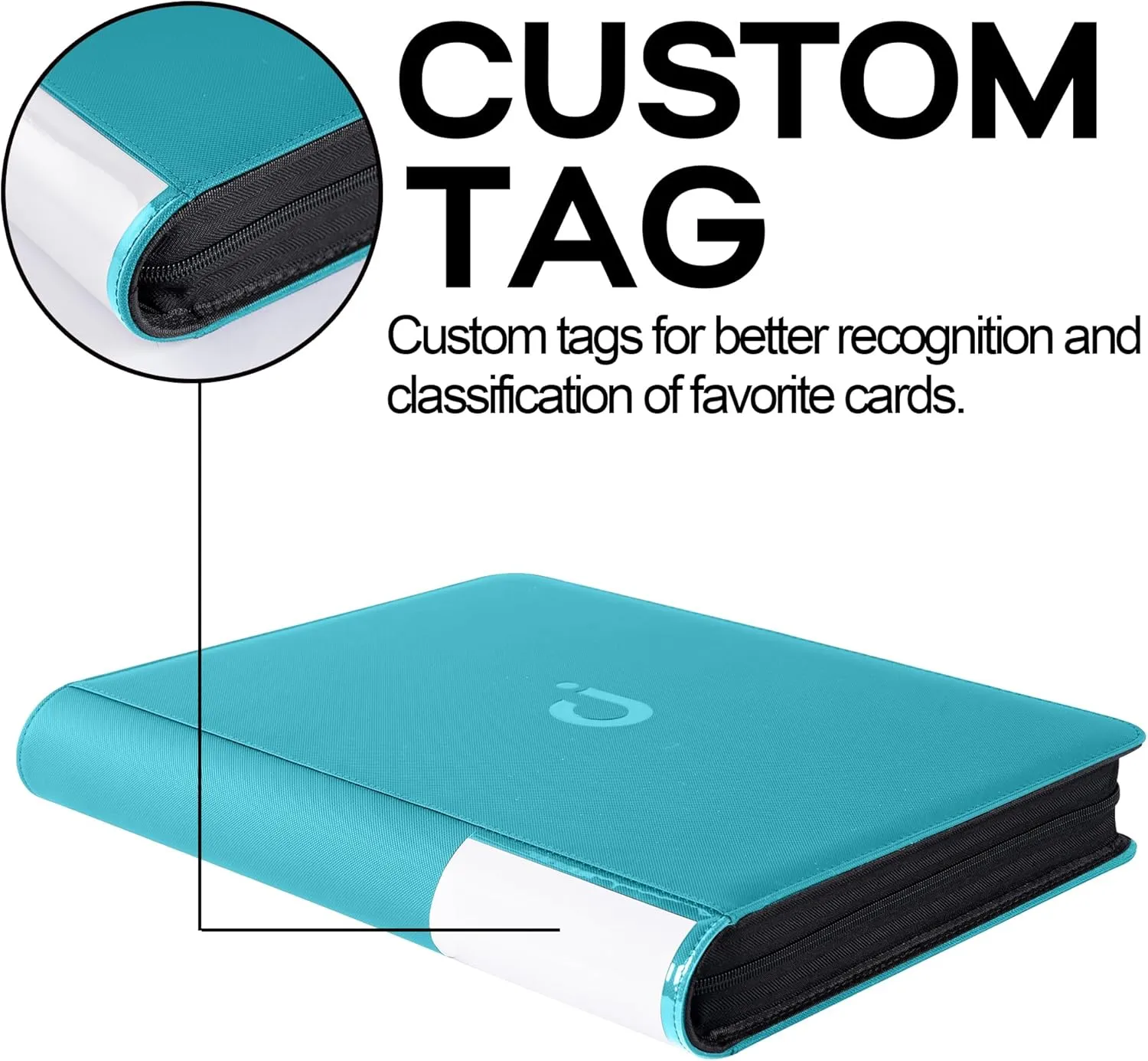 Toploader Binder, Holds 360 Top Loaders - 9-Pocket Top Loader Binder for 3" x 4" Rigid Card Holders for Trading Cards or Sports Cards, Model B - Classic Turquoise