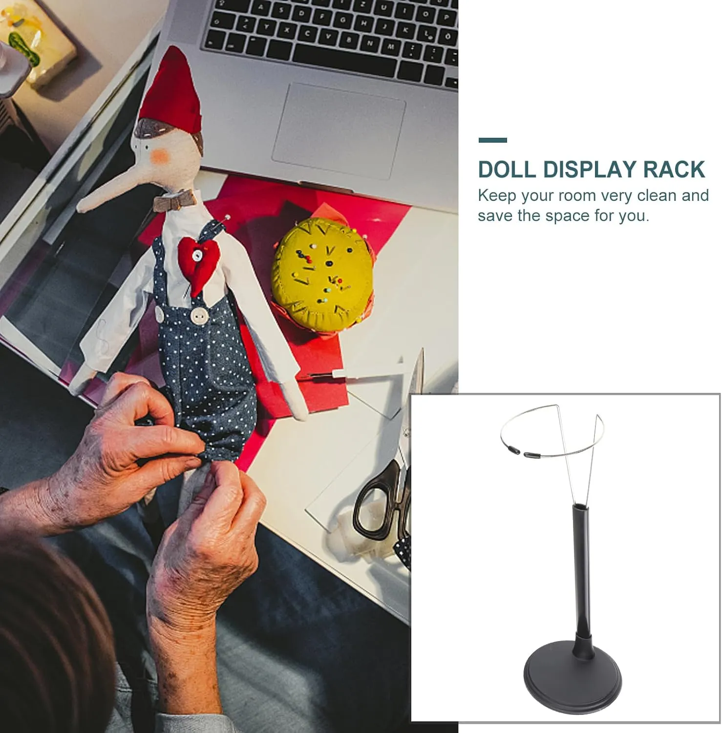 Toyvian Adjustable Stand: 4 Pcs Action Figure Support Bracket Model Display - Bear Doll Stand for 12 Inch Dolls Girls