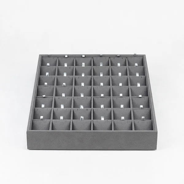 TR0038 Jewelry Organizer Tray Velvet Pendant Display Holder 42 Grids