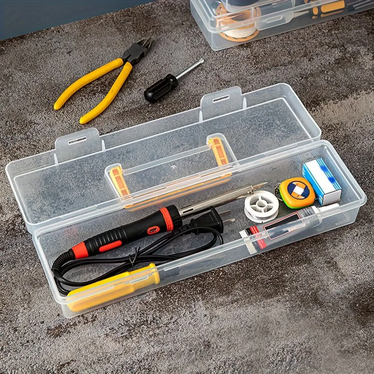 Transparent Plastic Portable Tool Storage Box