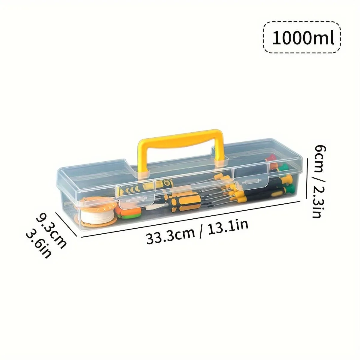 Transparent Plastic Portable Tool Storage Box