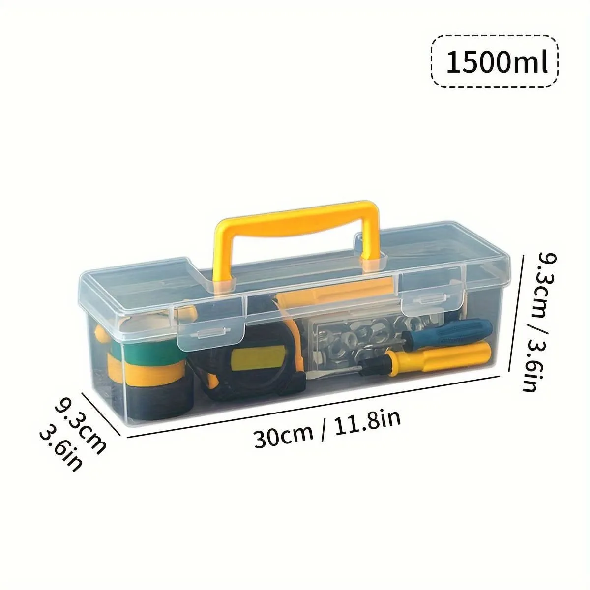 Transparent Plastic Portable Tool Storage Box