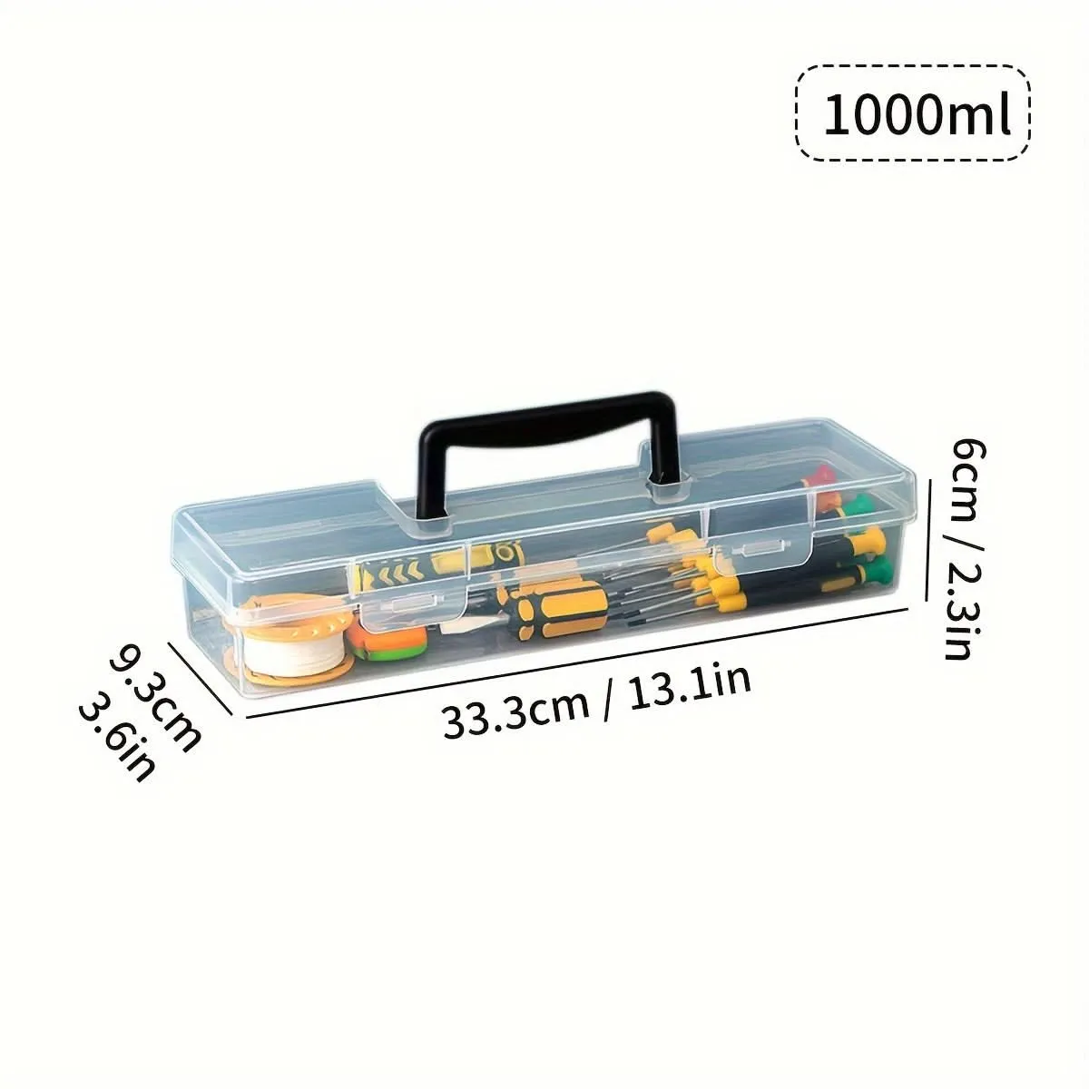 Transparent Plastic Portable Tool Storage Box
