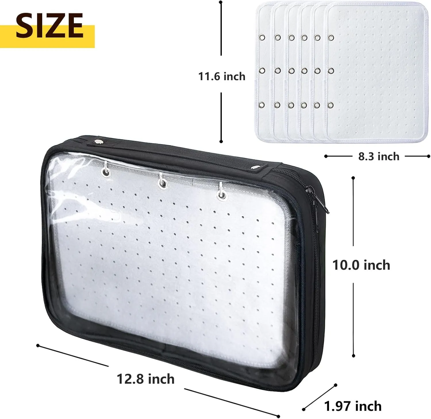 Transparenter Pin Books For Collectors, Enamel Pin Display Pages Pin Carrying Case, Travel Brooch Pins Display Bag(6 binder,Not Include any Accessories)