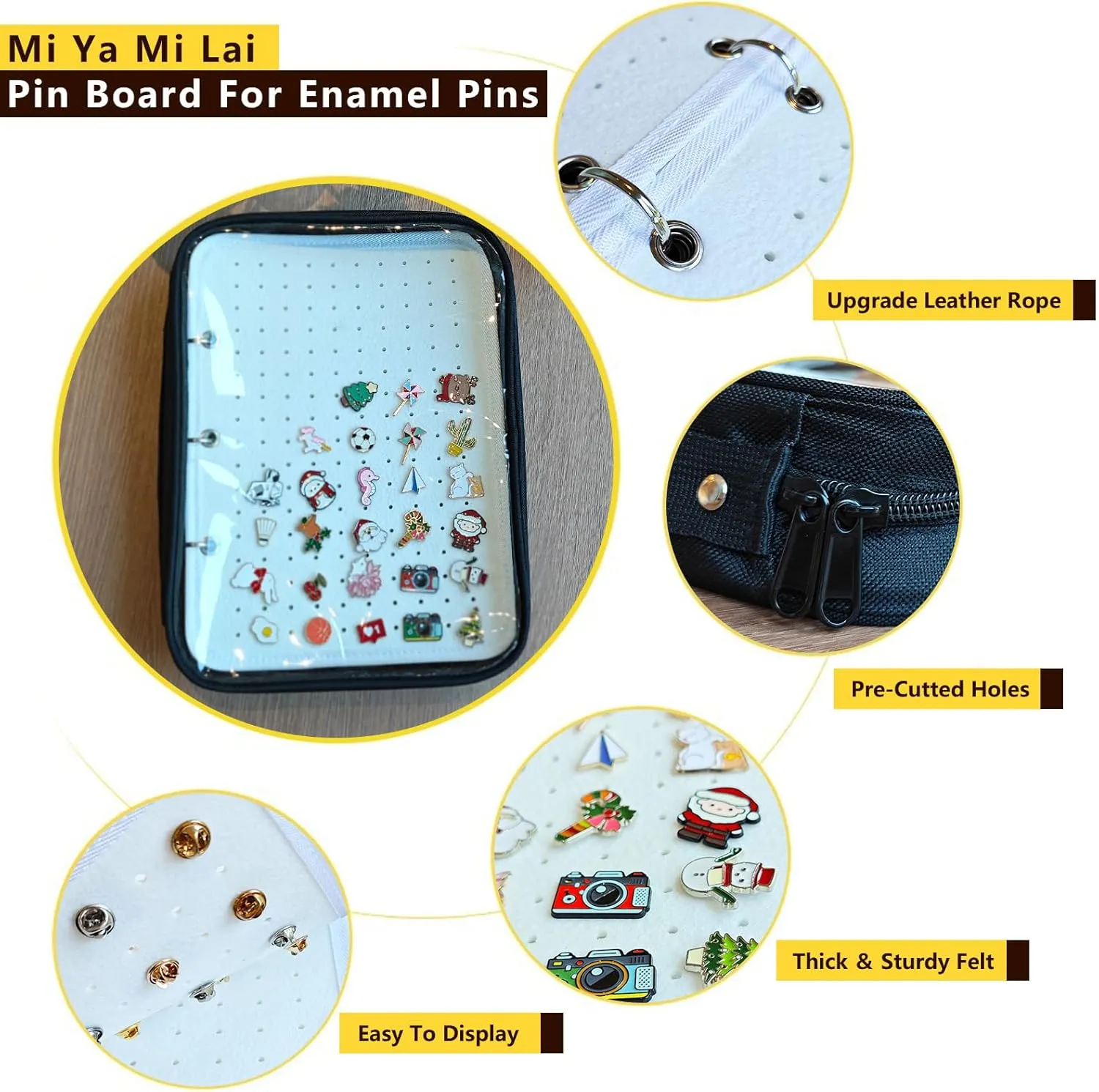 Transparenter Pin Books For Collectors, Enamel Pin Display Pages Pin Carrying Case, Travel Brooch Pins Display Bag(6 binder,Not Include any Accessories)