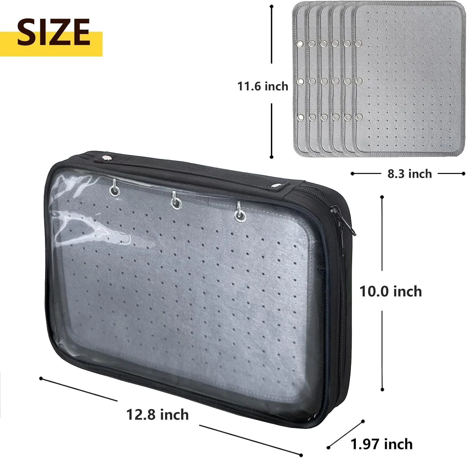 Transparenter Pin Books For Collectors, Enamel Pin Display Pages Pin Carrying Case, Travel Brooch Pins Display Bag(6 Grey binder,Not Include any Accessories)