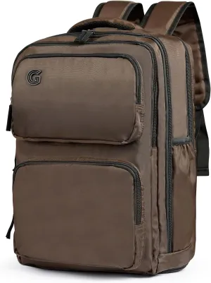 Travel Laptop Backpack, 17 inch Carry on Backpack Flight Approved. Full Closure Design and Separate Shoe Area. 8 Pockets Large Capacity. Khaki