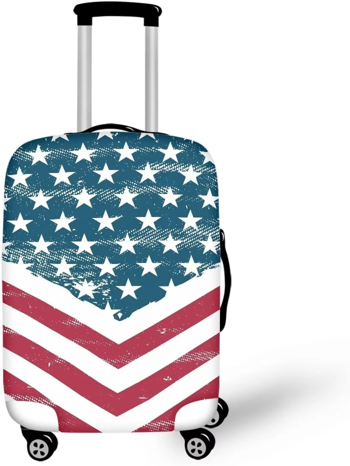 Travel Luggage Cover Suitcase Protector American Flag Print Washable Elastic Anti-Scratch Suitcase Cover Protector Baggage Covers Fits 22-24 Inch Luggage