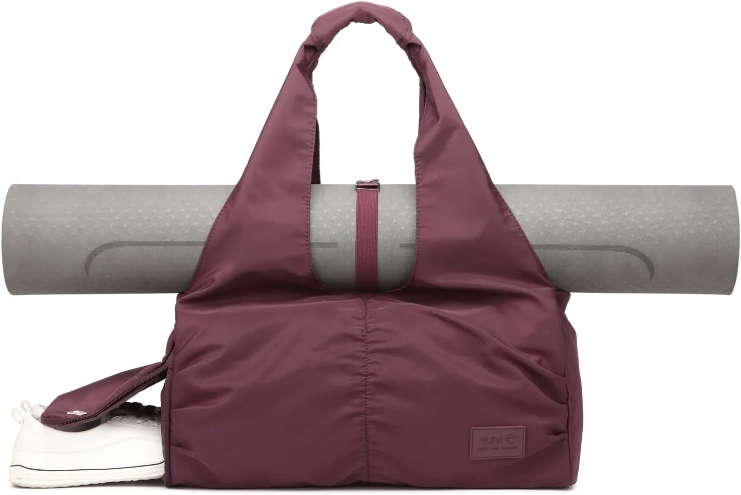 Travel Yoga Gym Bag for Women, Carrying Workout Gear, Makeup, and Accessories, Shoe Compartment and Wet Dry Storage Pockets（Large，Marron）
