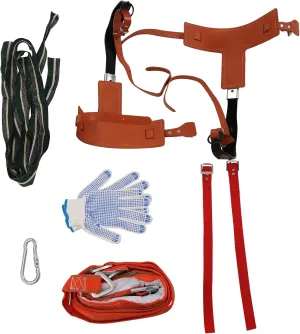Tree Climbing Spikes Set with Multi-functional Belt Stainless Steel Climbing Trees Gear Leather Forged Tree Climbing Tool for Picking Fruit