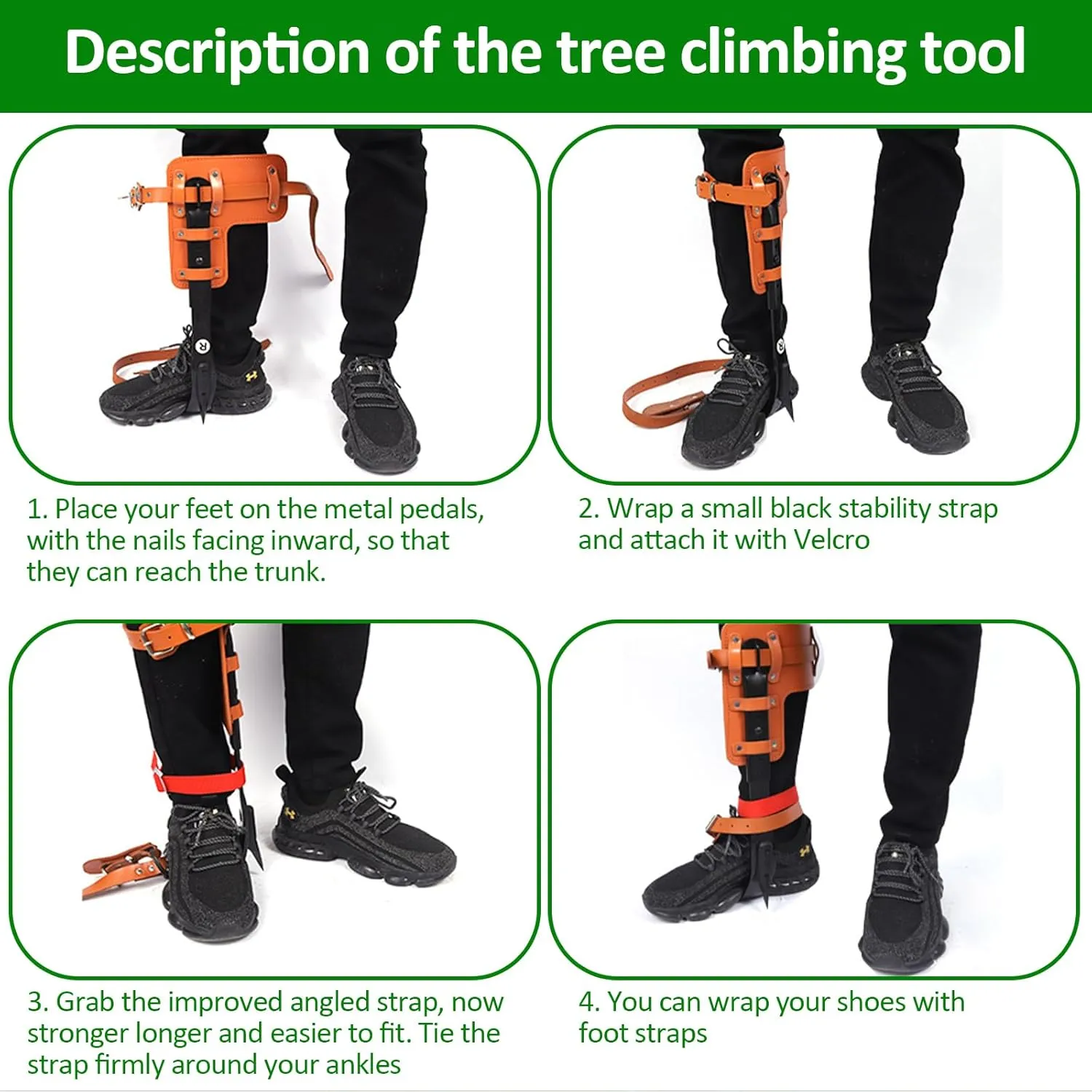 Tree Climbing Spikes,Tree Climbing Kit,Tree Climbing Gear,Suitable for Fruit Picking,Tree Climbing,Hunting