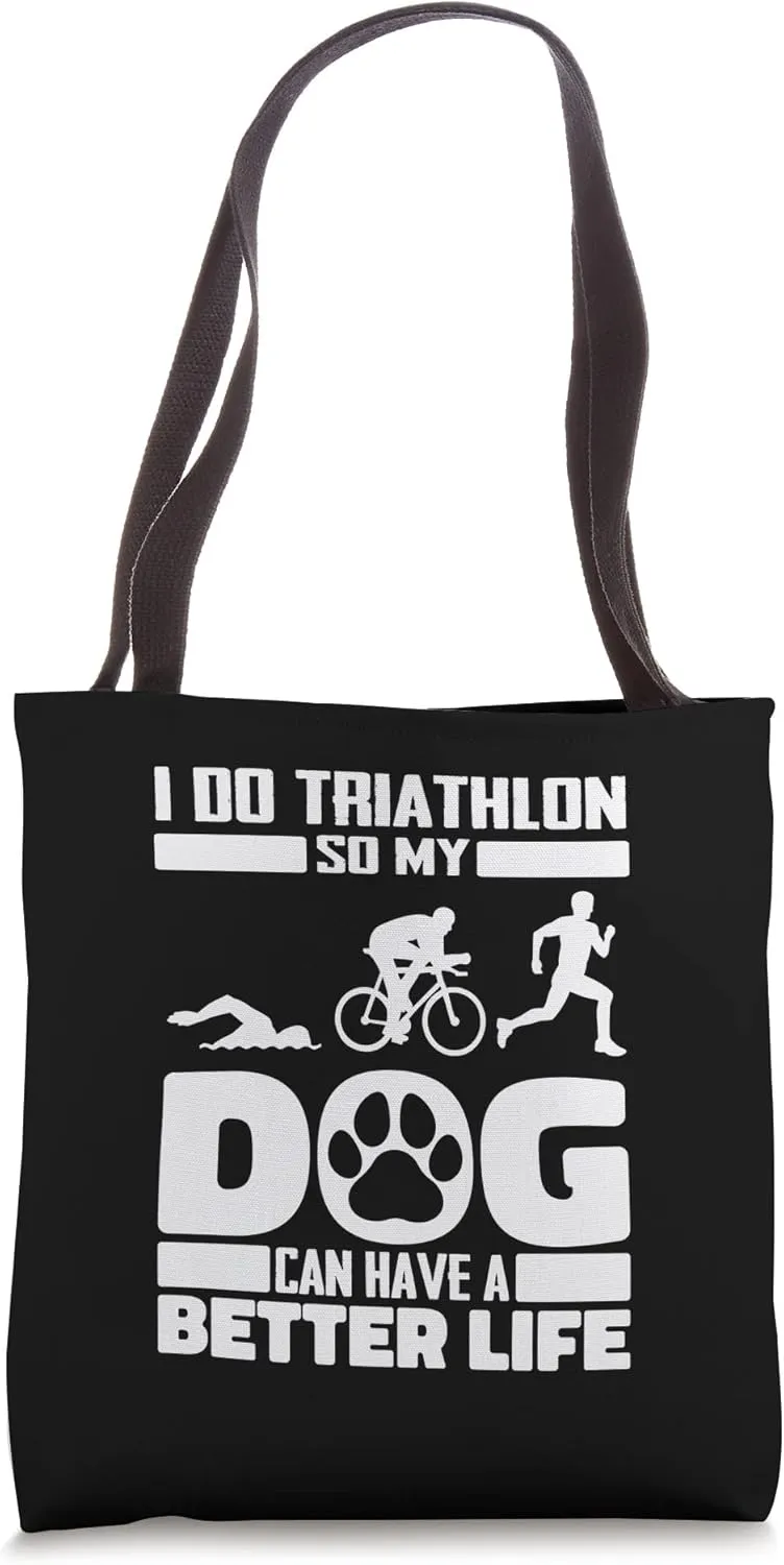 Triathlon Dog Swimming - Cycling Running Triathlete Tote Bag